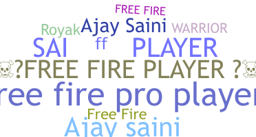 Becenév - Freefireplayer